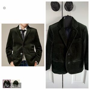 J Crew Crewcuts boys Ludlow blazer — sold out dark green velvet